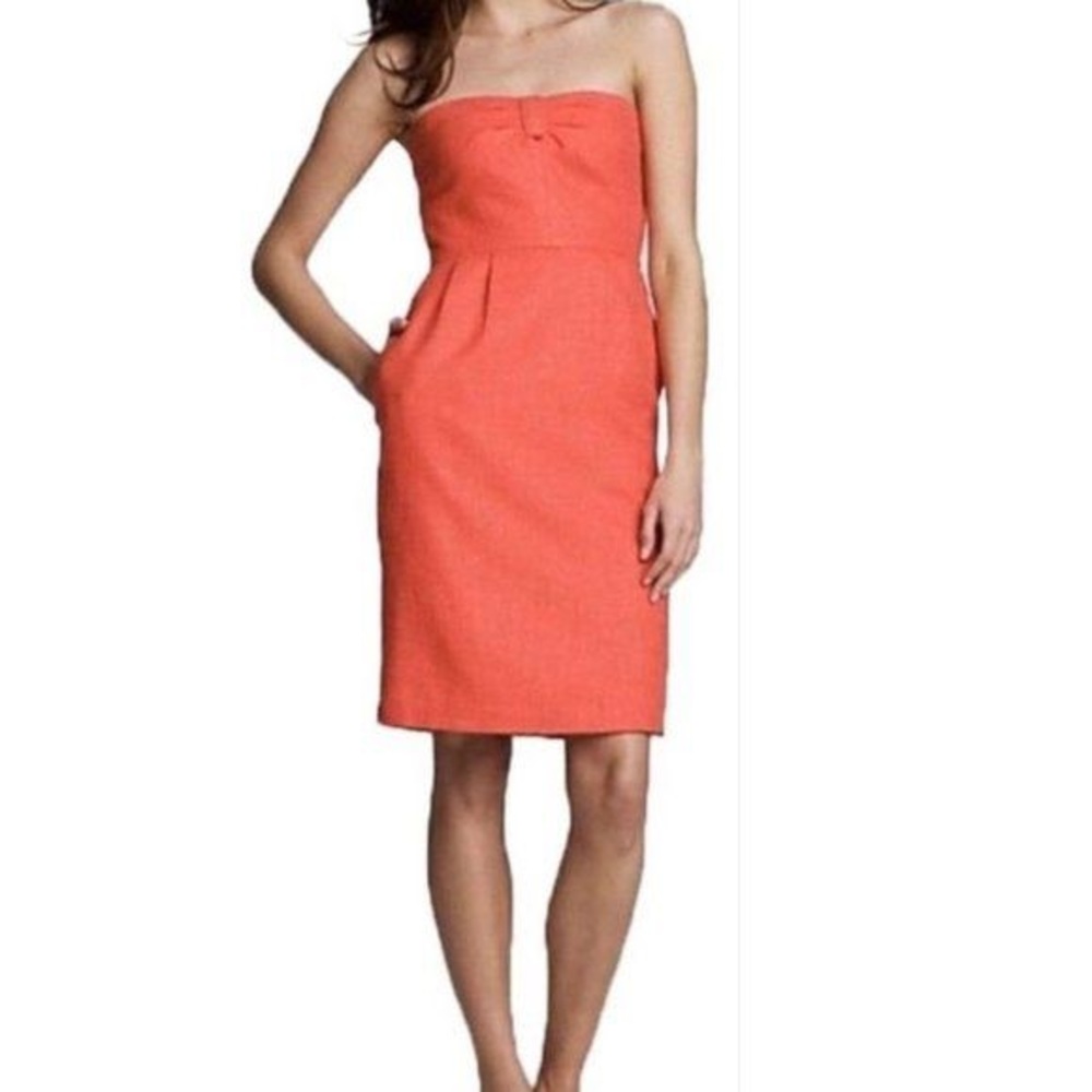 J.Crew Pink Strapless Gold Shimmer Party Dress